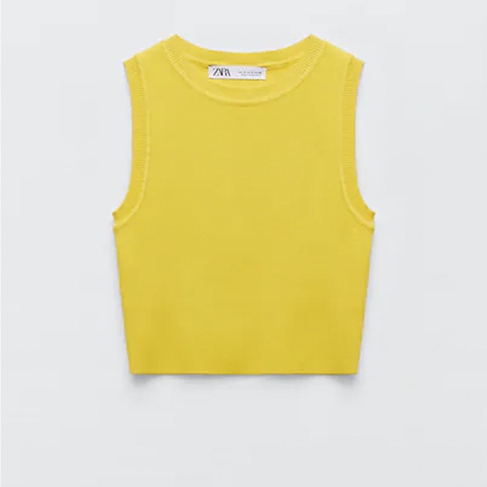 ZARA YELLOW TANK TOP SZ M